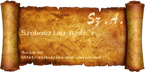 Szoboszlay Azár névjegykártya